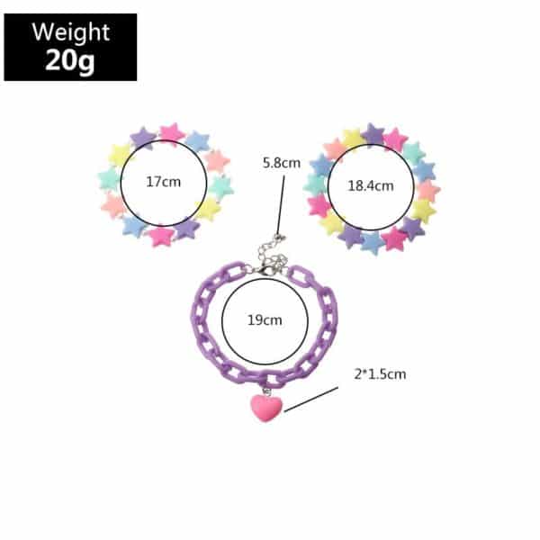 Candy Heart Chain Stars Bracelet Sets 5