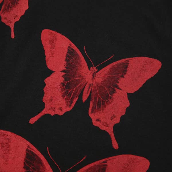 Crop Top with Red Butterflies Red Details 2