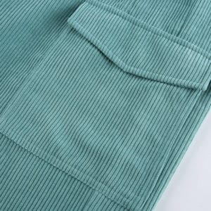 High Waist Green Corduroy Trousers Details 5