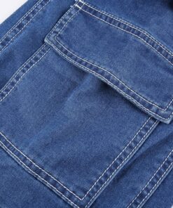 Loose Straight Jeans with Pockets Details 3