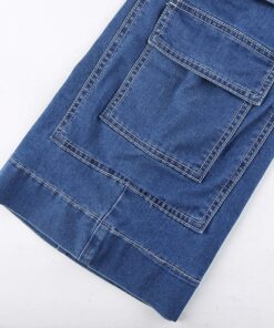 Loose Straight Jeans with Pockets Details 4