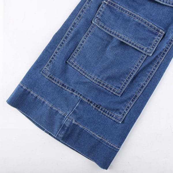 Loose Straight Jeans with Pockets Details 4