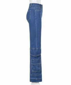 Loose Straight Jeans with Pockets Full Side 2