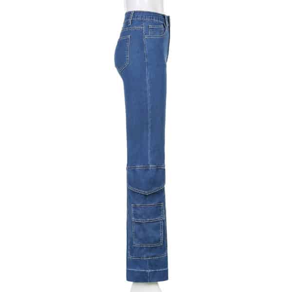 Loose Straight Jeans with Pockets Full Side 2