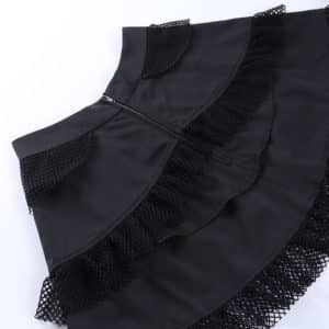Mini Skirt with Irregular Lace Trim Details 2