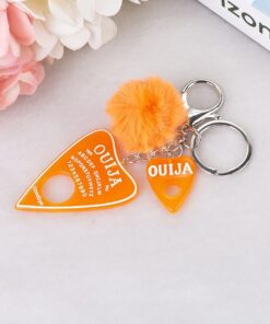 Ouija Board with Puff Ball Keychain Orange
