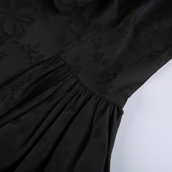 Black Floral Mini Dress Details 2