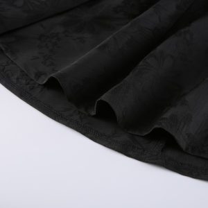 Black Floral Mini Dress Details 4
