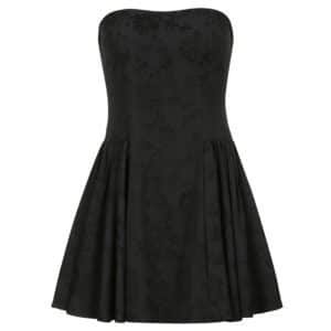 Black Floral Mini Dress Full
