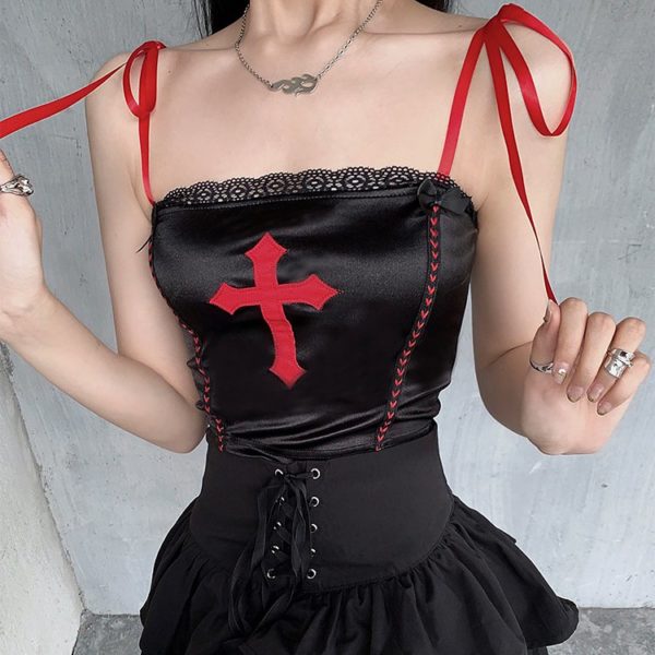 Red Cross Black Camisole 02