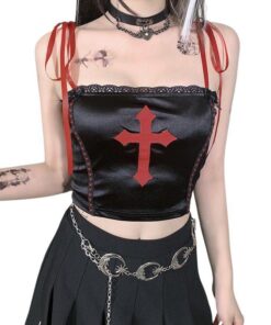Red Cross Black Camisole