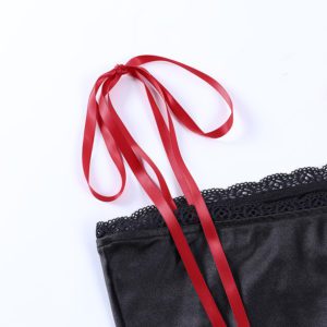 Red Cross Black Camisole Details 4