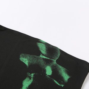 Strapless Black Crop Top with Green Butterflies Details