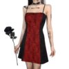Web Spider Mini Dress with Bow Red