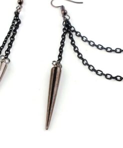 Black Long Chain Tassel Earrings 3