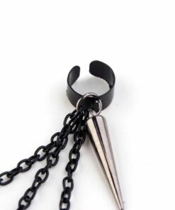 Black Long Chain Tassel Earrings 6