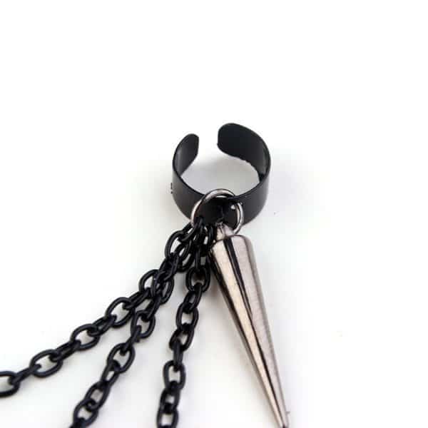 Black Long Chain Tassel Earrings 6