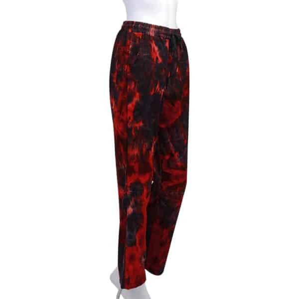 Black & Red Tie-Dye Trousers Full Side