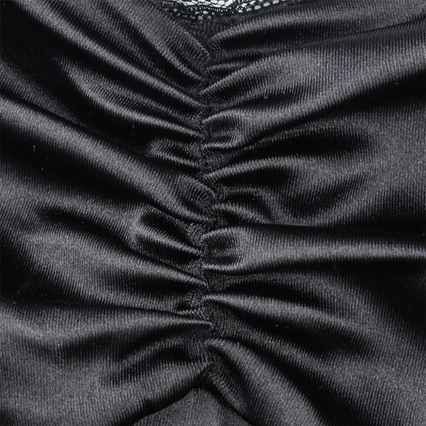 Lace Trim Tie Up Mini Dress Details 2