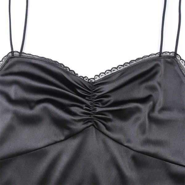 Lace Trim Tie Up Mini Dress Details