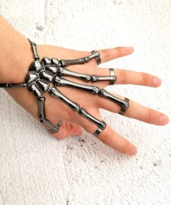 Metal Hand Bones Adjustable Bracelet Black