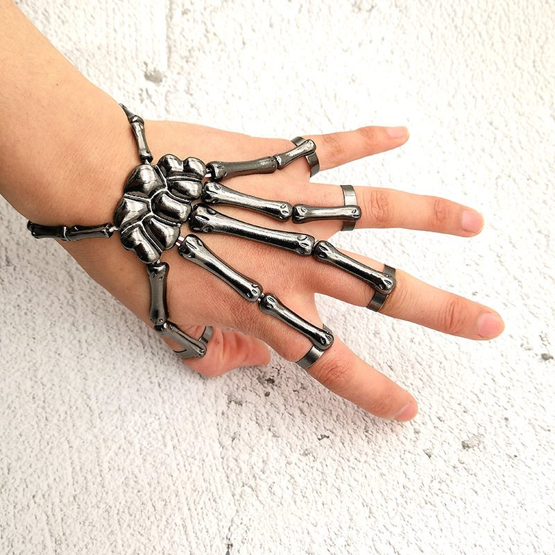 Köstebek Five Rings with Metal Skeleton Hand Bracelet - Trendyol