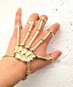 Metal Hand Bones Adjustable Bracelet Gold