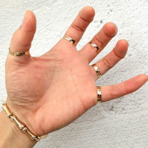 Metal Hand Bones Adjustable Bracelet Gold Back