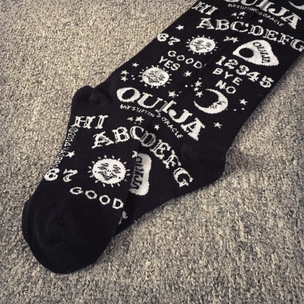 Ouija Black Cotton Socks 4