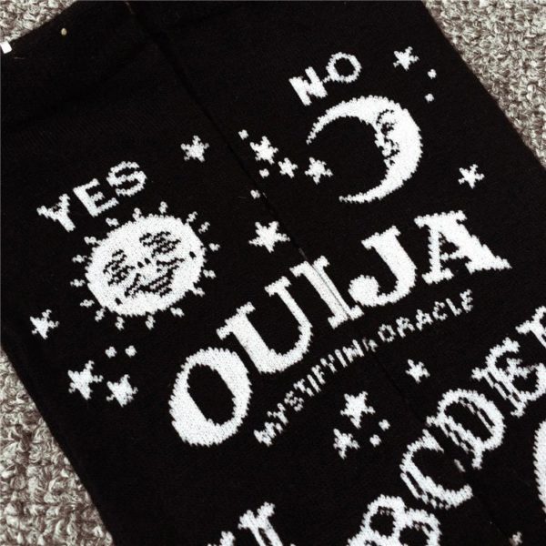 Ouija Black Cotton Socks 5