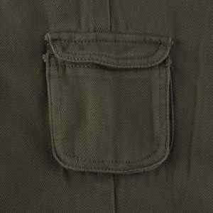 Army Green Cargo Jeans with Pockets Details 6