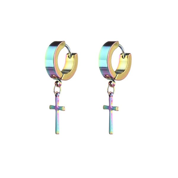 Cross Dangle Earring Multi Color 1