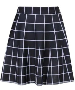 High Waist Black & White Mini Skirt