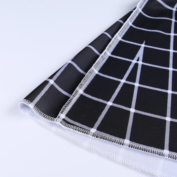 High Waist Black & White Mini Skirt Details 2