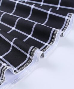 High Waist Black & White Mini Skirt Details 3