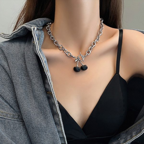 Black Cherries Chain Necklace