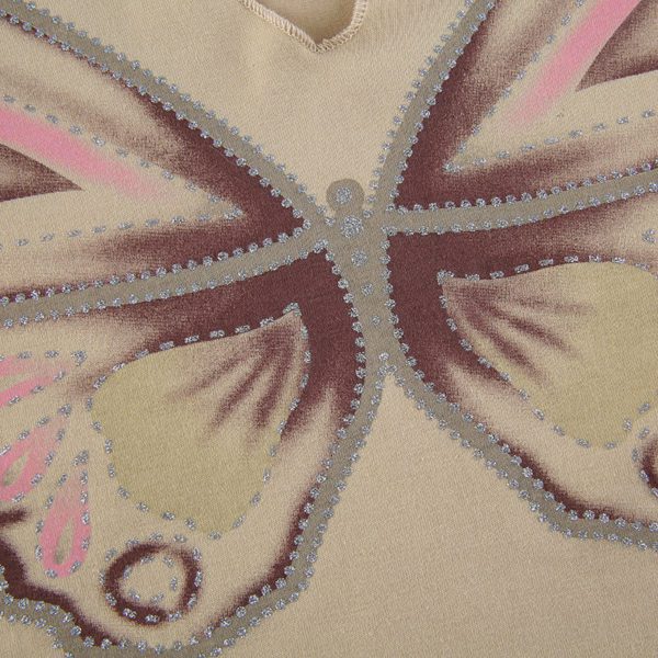 Butterfly Print Ruffle Crop Top Details 2