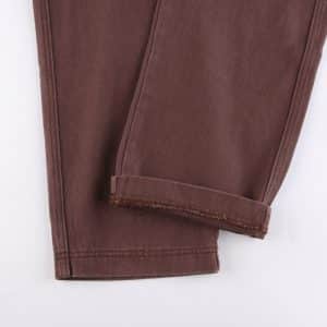 High Waist Brown Cargo Pants with Pockets Details 5