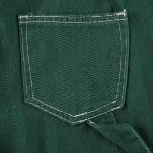 High Waist Green Denim Trousers Details 4