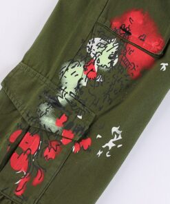 Low Waist Cargo Pants Floral Print Details 2
