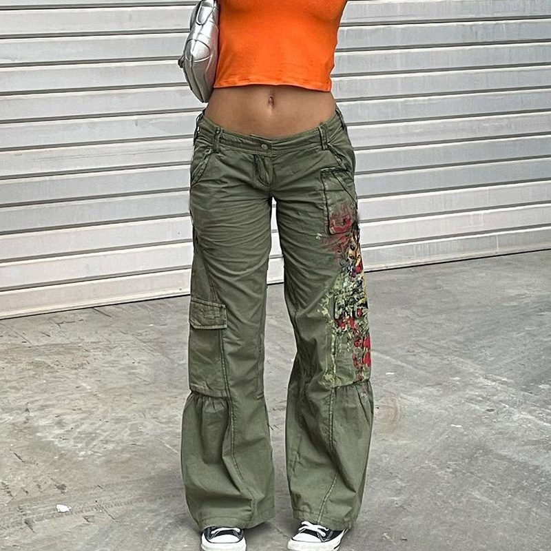 Vintage Streetwear Mens Goth Cargo Pants With Low Rise And Wide Leg Y2K  Printed, Grunge Emo Alt Clothe Design Style 230104 From Jiao02, $15 |  DHgate.Com