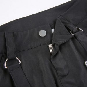 Low Waist Cross Tie-up Cargo Pants Details 3