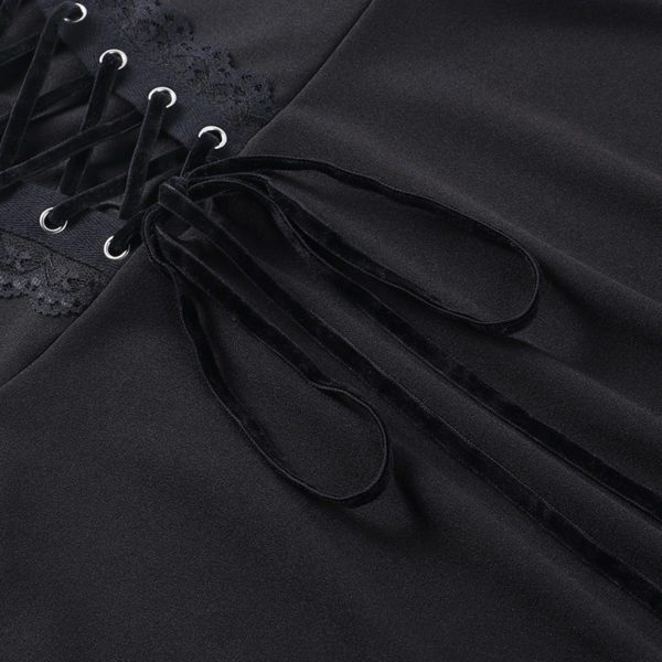 Open Shoulder Lace up Dress Details 3