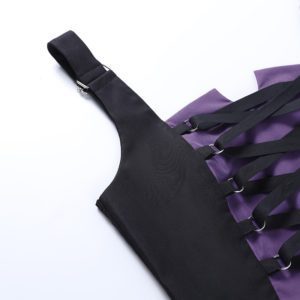 Purple Crop Top with Mini Skirt Set Details