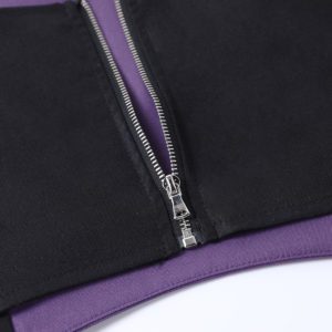 Purple Crop Top with Mini Skirt Set Details 5
