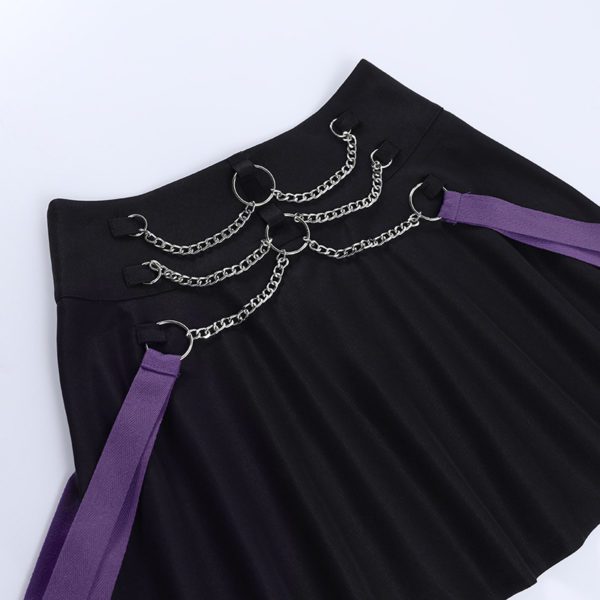 Purple Crop Top with Mini Skirt Set Details 6
