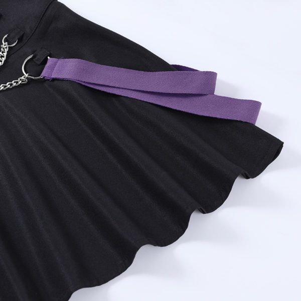 Purple Crop Top with Mini Skirt Set Details 8