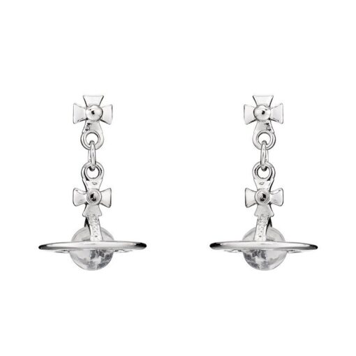 Saturn Crystal Drop Earrings Full
