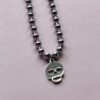 Skull Heart Metal Pendant Necklace