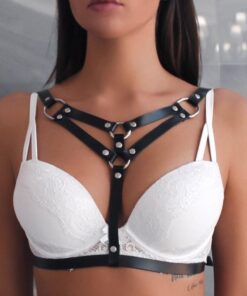 Vegan Leather Harness with Metal Rings